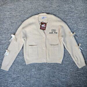 NWT Hello Kitty & Friends x Sanrio Women's Medium Graphic Cardigan Cream
